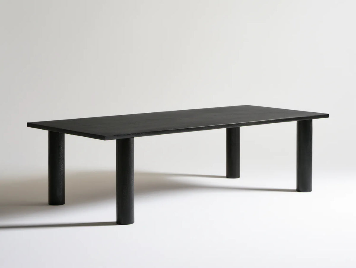 Czarny stół do jadalni z litego drewna sosnowego 140 x 80 x 75 cm