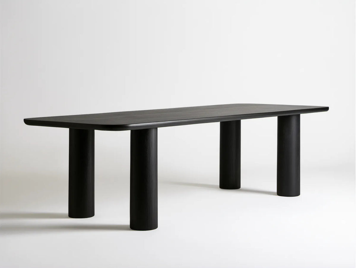 Czarny owalny stół do jadalni z fornirem dębowym 180 x 90 x 75 cm
