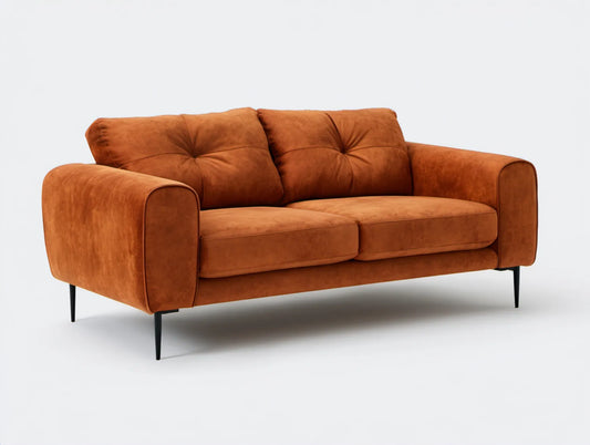 Dwuosobowa sofa z mikrofibry poliestrowej rdzawobrązowa 180 x 90 x 85 cm