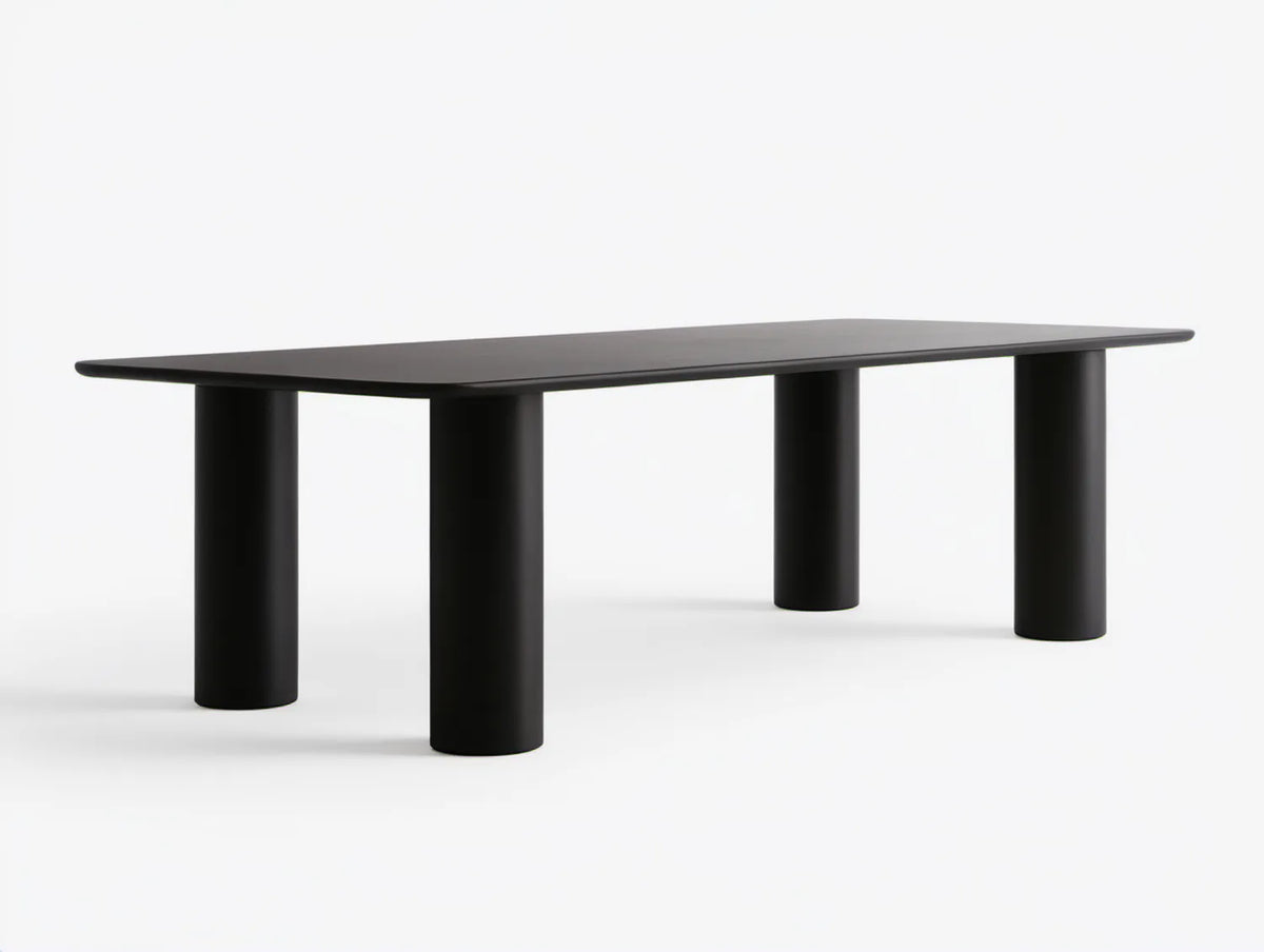 Czarny stół jadalniany z lakierowanej płyty MDF 180 x 90 x 75 cm