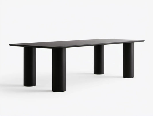 Czarny stół jadalniany z lakierowanej płyty MDF 180 x 90 x 75 cm