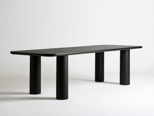 Czarny owalny stół do jadalni z fornirem dębowym 180 x 90 x 75 cm