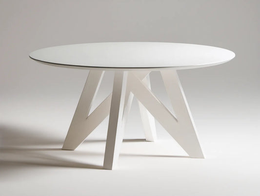 Biały okrągły stół do jadalni z MDF, Ø 120 cm, wysokość 75 cm