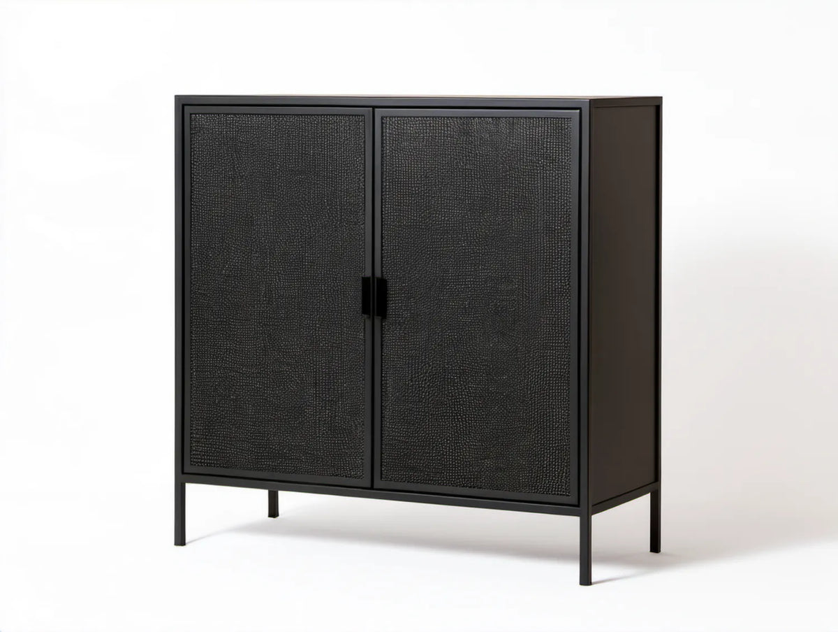 Czarny metalowy kredens ze stali 80 x 40 x 100 cm