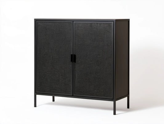 Czarny metalowy kredens ze stali 80 x 40 x 100 cm
